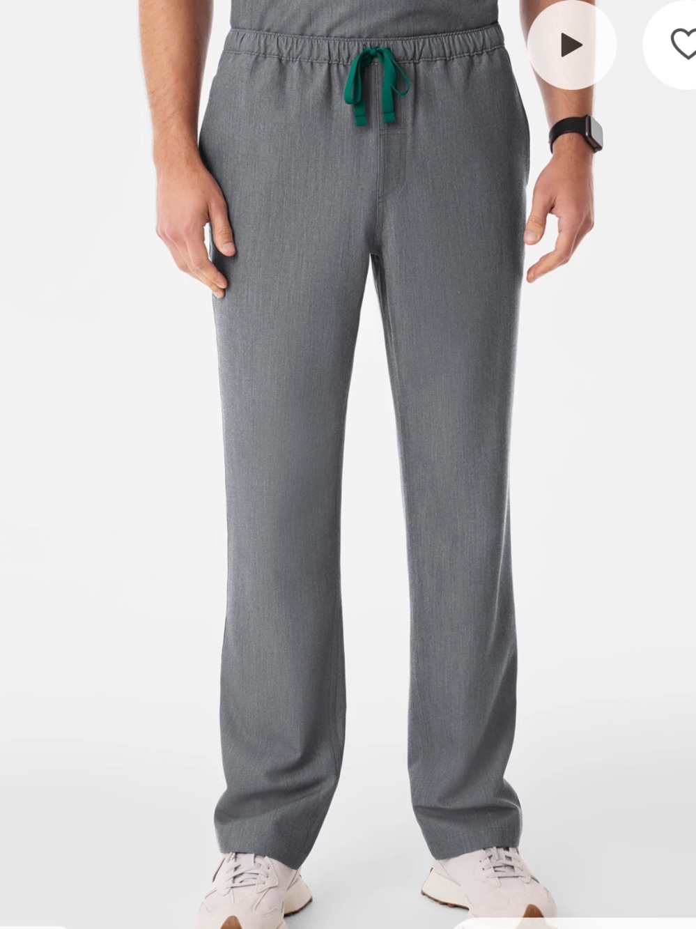 Figs gray teal pull on scrubs medical pants size L